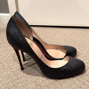 Christian Louboutin Black Semi-d’Orsay Pumps size 37.5
